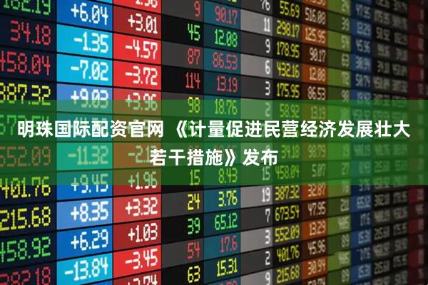明珠国际配资官网 《计量促进民营经济发展壮大若干措施》发布
