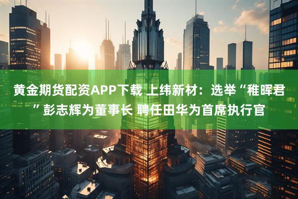 黄金期货配资APP下载 上纬新材：选举“稚晖君”彭志辉为董事长 聘任田华为首席执行官