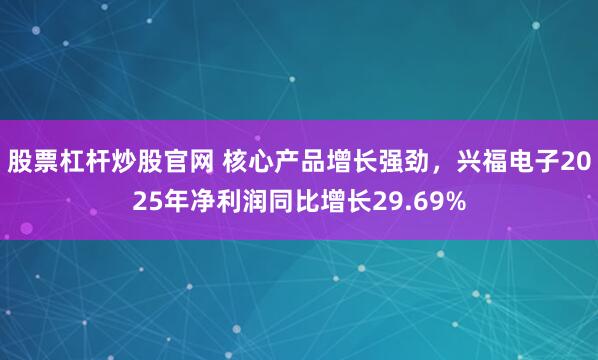 股票杠杆炒股官网 核心产品增长强劲，兴福电子2025年净利润同比增长29.69%
